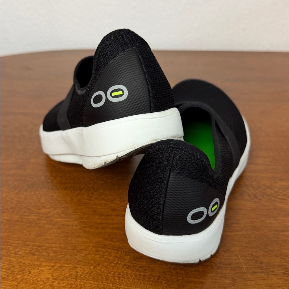 Oofos Omg Women’s Slip On Shoes Black Lime Green Size 7.5 - Picture 6 of 10